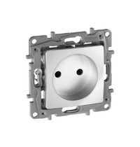 Розетка штепсельная Legrand Etika 672434 16А (со шторками, алюминий)
