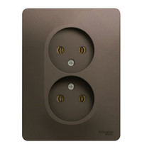 Розетка штепсельная Schneider Electric Glossa GSL000820 16А (2-местная, без заземления, шоколад)