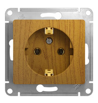 Розетка штепсельная Schneider Electric Glossa GSL000543 16А (1-местная, с заземлением, дуб)