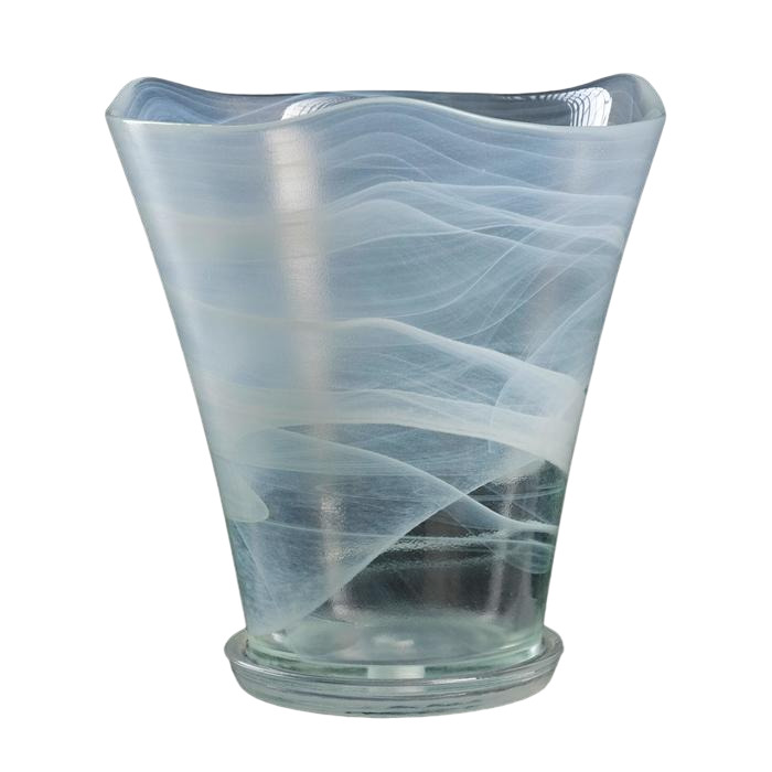 Горшок цветочный NiNaGlass Кристина 1428542 1,8л (с поддоном, алебастр белый)