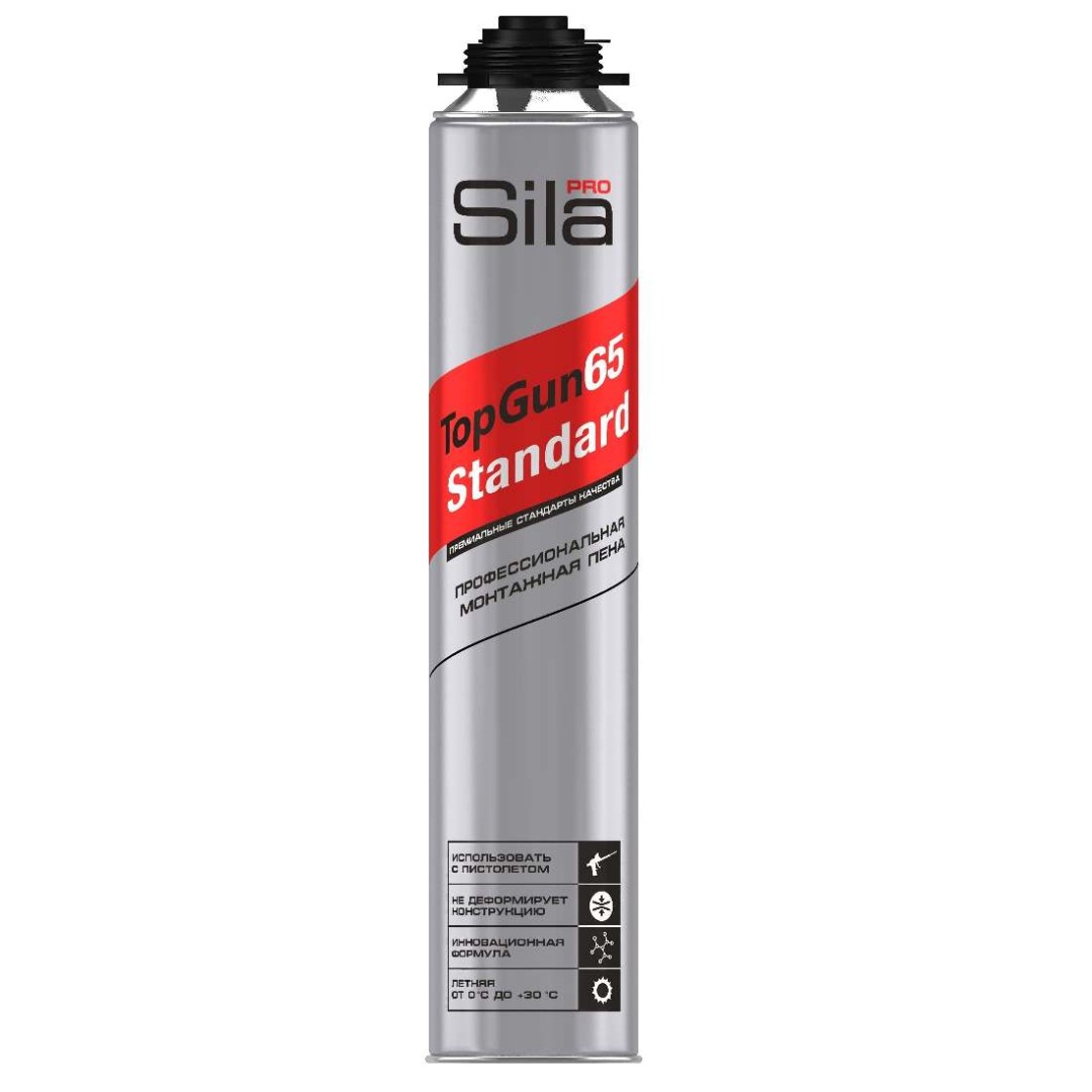 Пена монтажная Sila Pro TopGun 65 Standart SPTGS65 850мл (профессиональная, летняя)
