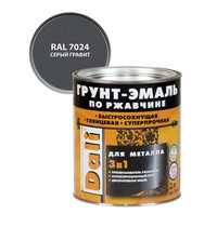 Эмаль по ржавчине Dali 20537 2л (серый-графит RAL7024)