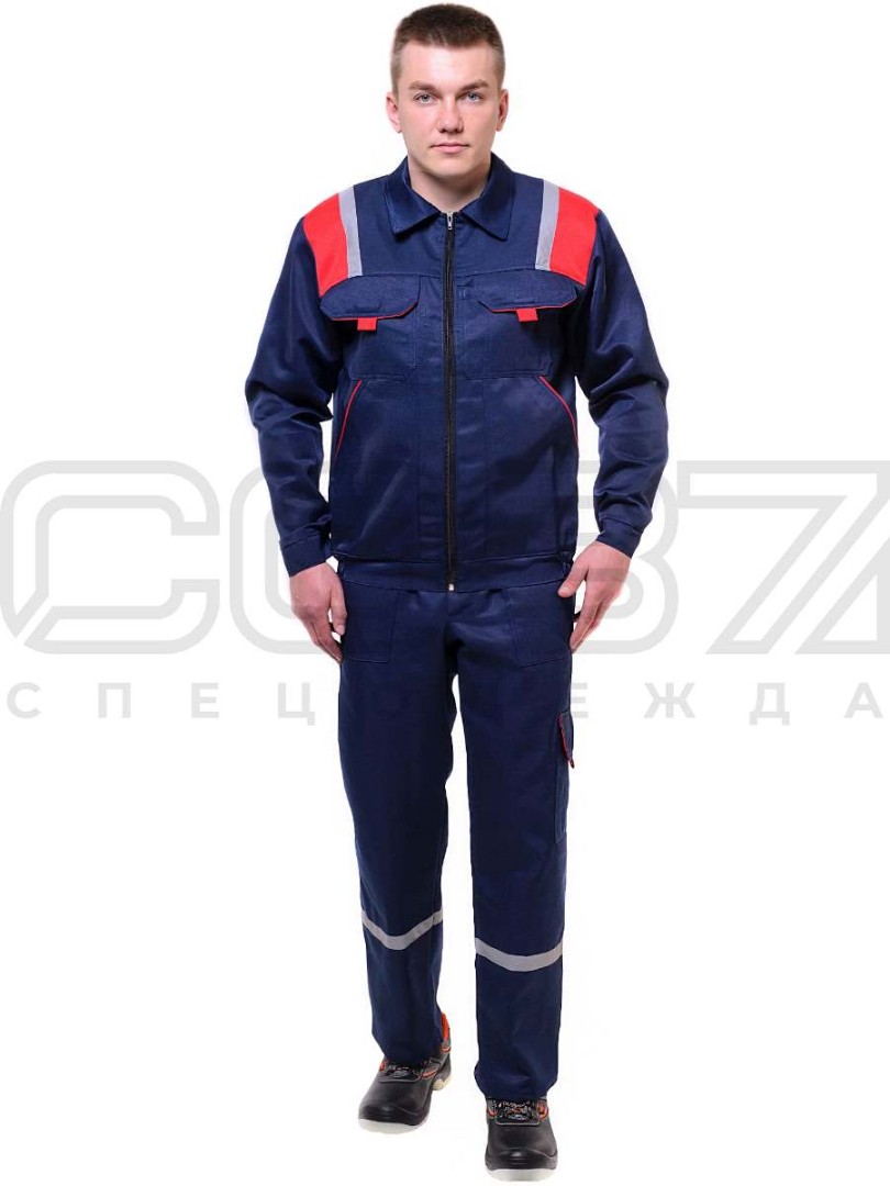 Костюм рабочий Спецодежда 37 Авангард СОЛКОМ00016 (ткань смесовая, куртка, полукомбинезон, размер 52-54, рост 170-176)