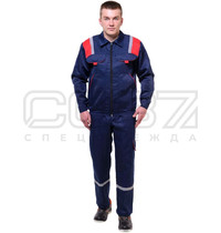 Костюм рабочий Спецодежда 37 Авангард СОЛКОМ00016 (ткань смесовая, куртка, полукомбинезон, размер 52-54, рост 170-176)
