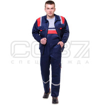 Костюм рабочий Спецодежда 37 Авангард СОЛКОМ00016 (ткань смесовая, куртка, полукомбинезон, размер 52-54, рост 182-188)