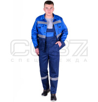 Костюм рабочий Спецодежда 37 Навигатор СОЛКОМ00004 (ткань смесовая, куртка, полукомбинезон, размер 48-50, рост 170-176)