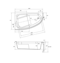 Акриловая ванна Cersanit Joanna 160х95 см (правая, с каркасом и экраном)