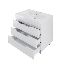 Тумба напольная Mirsant Quadro Soho 80 ут000043908 (со столешницей Callacatta 80, белый мрамор)