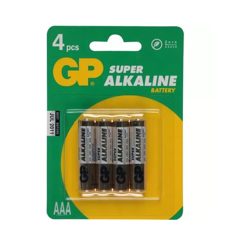 Батарейки алкалиновые GP Super Alkaline 24ARS-2SB4 02915 ААА 1,5В 4 шт