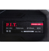 Угловая шлифмашина P.I.T. PWS20H-125A/1 (аккумуляторная, бесщеточная)
