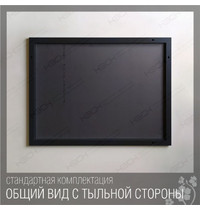 Зеркало КЗСК 855 50х75 см (с фацетом, на черном алюминиевом профиле, горизонтальное)