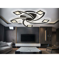 Светильник потолочный Ambrella light FA4478/5 BK 90Вт 3000K+6400K/4200K/6400K+3000K 620х620х75 мм (пульт, черный)