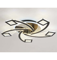 Светильник потолочный Ambrella light FA4478/5 BK 90Вт 3000K+6400K/4200K/6400K+3000K 620х620х75 мм (пульт, черный)
