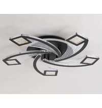 Светильник потолочный Ambrella light FA4478/5 BK 90Вт 3000K+6400K/4200K/6400K+3000K 620х620х75 мм (пульт, черный)