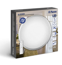 Светильник светодиодный Feron Brilliant AL5300 29637 36Вт 3000К-6000K (белый, матовый, звездное небо, пульт)