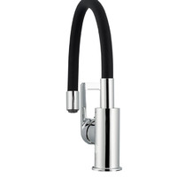 Смеситель для кухни Rossinka Z35-35U Black (одноручный, с гибким цветным изливом, хром/черный)