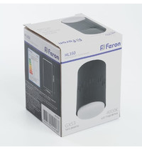 Светильник Feron ДПО-12w 41454 GX53 4000К (без лампы, со светодиодной подсветкой, черный)