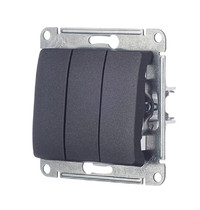Выключатель Schneider Electric Glossa SE GSL000731 400313 10А IP20 (3-клавишный, антрацит, схема 1+1+1)