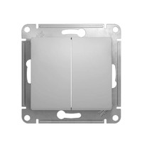 Переключатель проходной Schneider Electric Glossa SE GSL000365 1063755 10А IP20 10AX (2-клавишный, алюминий, схема 6/2)