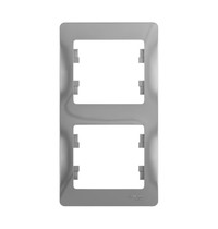 Рамка для розетки Schneider Electric Glossa SE GSL000306 1063728 (2-местная, вертикальная, алюминий)