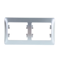 Рамка для розетки Schneider Electric Glossa SEGSL000302 1063724 (2-местная, горизонтальная, алюминий)