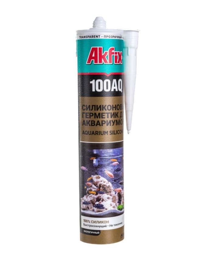 Герметик силиконовый Akfix 100 AQ 280 мл (для аквариумов, прозрачный)