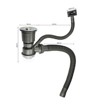Кухонная мойка врезная GFfrank 50502 50х50 см (толщина 2х0,6 мм, глубина 200 мм, большой сифон с переливом)