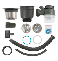 Кухонная мойка врезная GFfrank 50502 50х50 см (толщина 2х0,6 мм, глубина 200 мм, большой сифон с переливом)