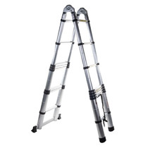 Лестница телескопическая Alumet DTLH 2.5 218279 (двухсторонняя, алюминиевая, с шарниром, 8 ступеней)