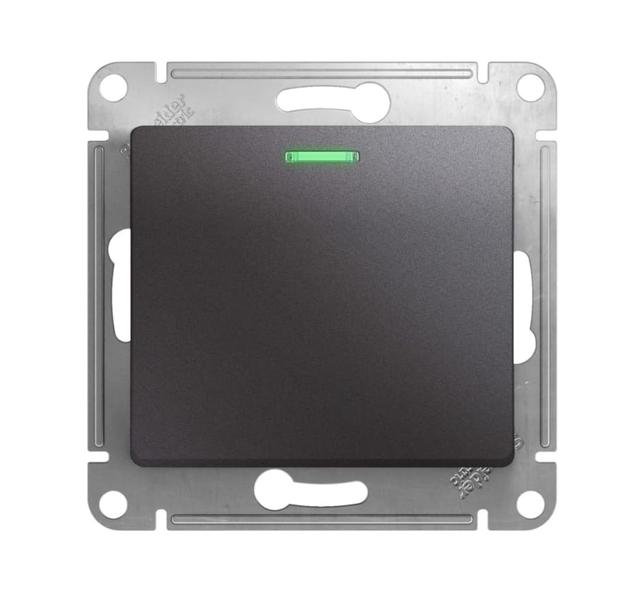 Выключатель Schneider Electric Glossa GSL001313 10A IP20 10AX (1-клавишный, с подстветкой графит)