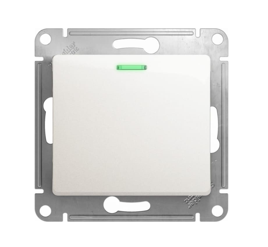 Выключатель Schneider Electric Glossa GSL000613 10A IP20 10AX (1-клавишный, с подстветкой, перламутр)